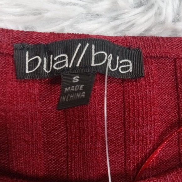 Bua Bua Womens Shirt Blouse Red Small Bell Sleeve Top Stretch Party Dance New‎ - Picture 10 of 11
